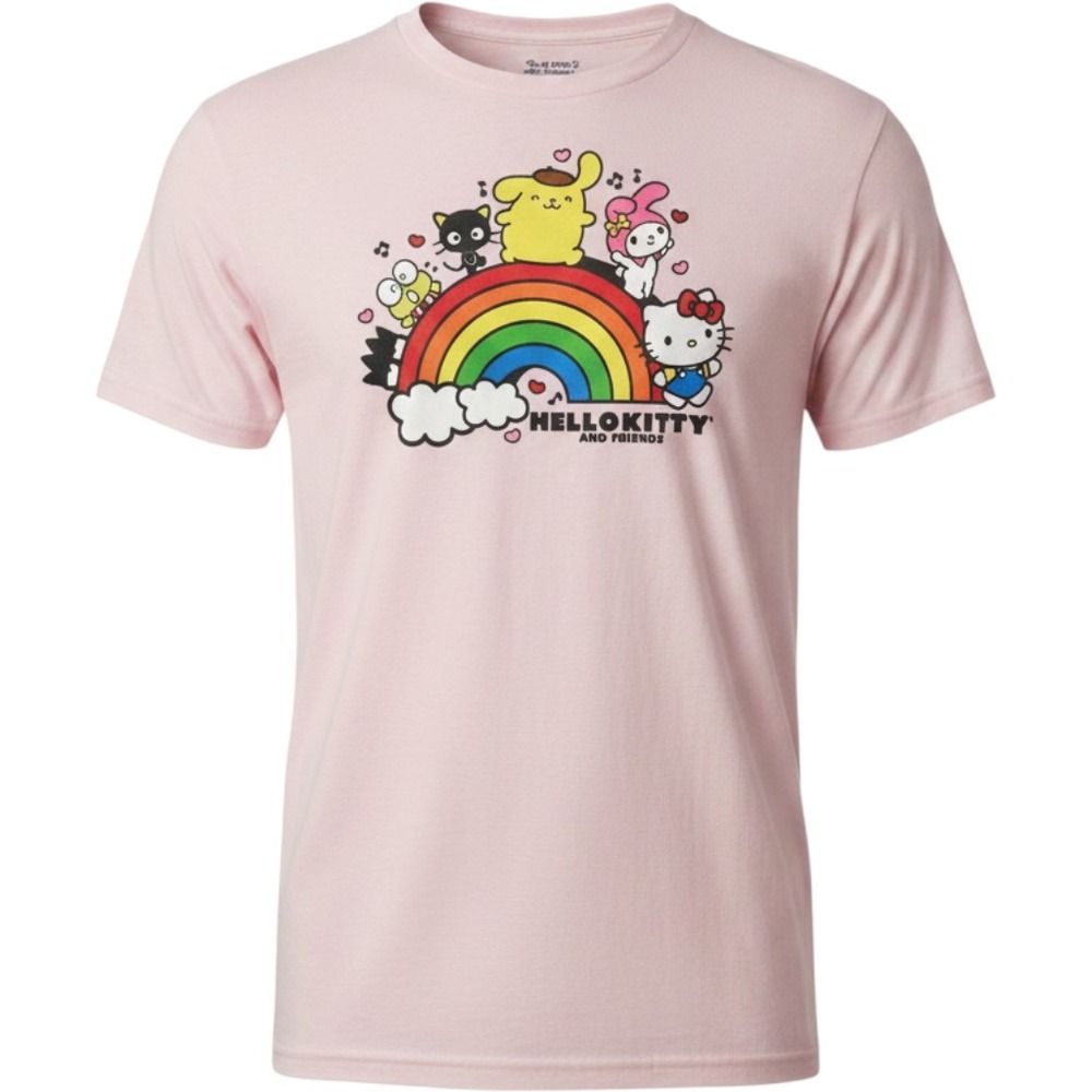 Sanrio Hello Kitty and Friends Rainbow Pink Graphic T-Shirt 2XL NEW